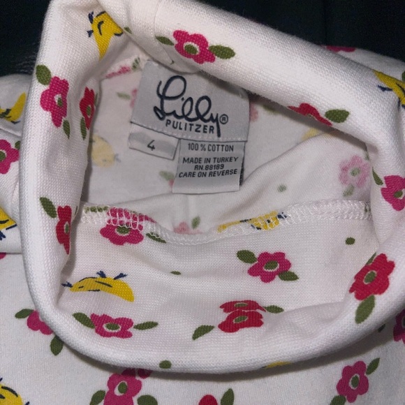 Lilly Pulitzer Floral Kids Turtleneck Top - Picture 4 of 5